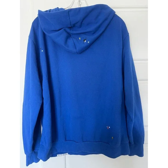 Nike Standard Issue Splatter FleeceHoodie Mens Size L Game Royal Blue DM8007